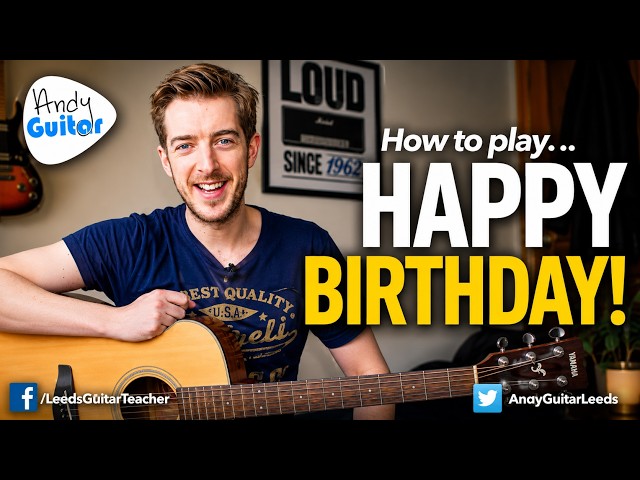 Happy Birthday - Easy Guitar Lesson Tutorial for Beginners!
