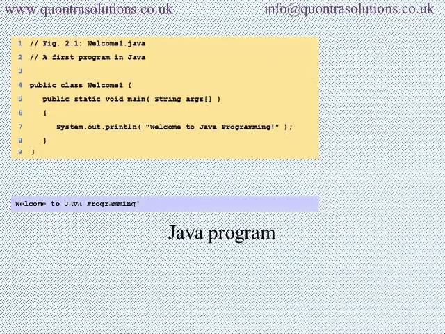 core Java Over View basics Introduction by Quontra Solutions