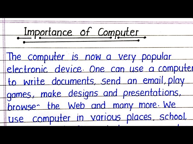 Importance of Computer Essay in English || Essay on Importance of Computer || Essay on Computer