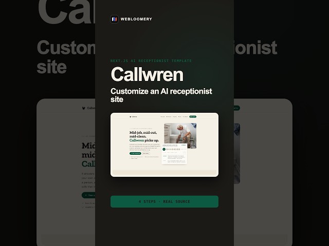 Customize an AI Receptionist Website Template in 4 Steps | Callwren #Shorts