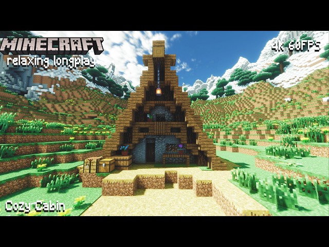 Minecraft Relaxing Longplay | Cozy Cabin (No Commentary)