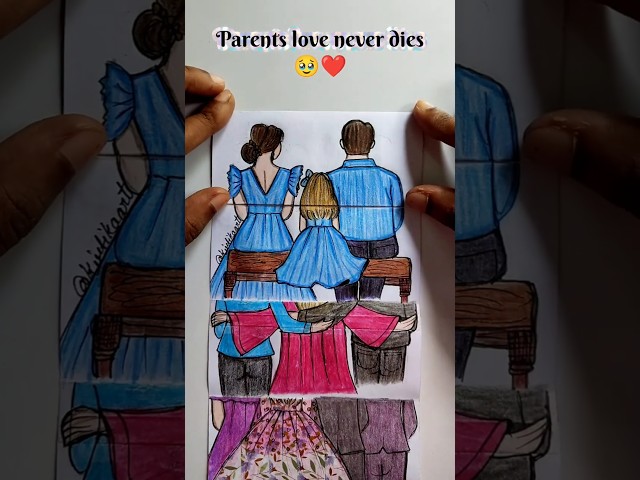 parents love never dies 🥹❤#family #love #drawing #art #shorts