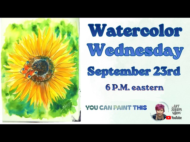 Sunflower and Butterfly | Easy Beginner Watercolor