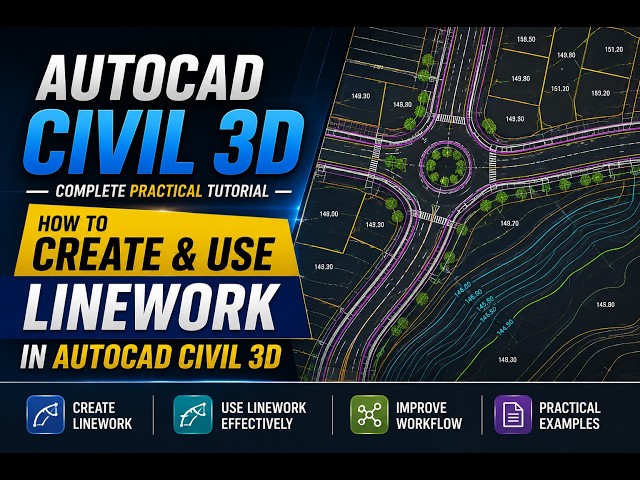 How to Create & Use Linework in AutoCAD Civil 3D | Complete Practical Tutorial
