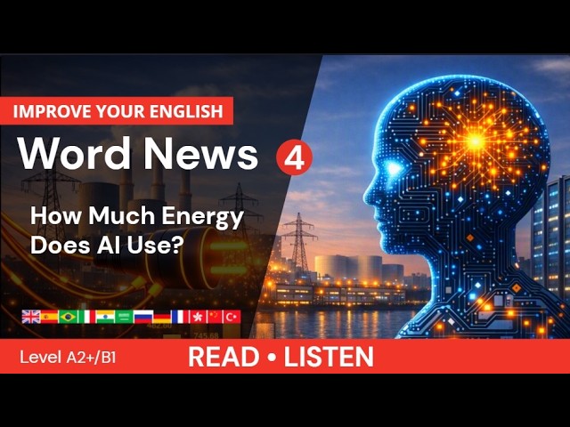 A2+/B1 🟠 English Story | World News #4 | How Much Energy Does AI Use?