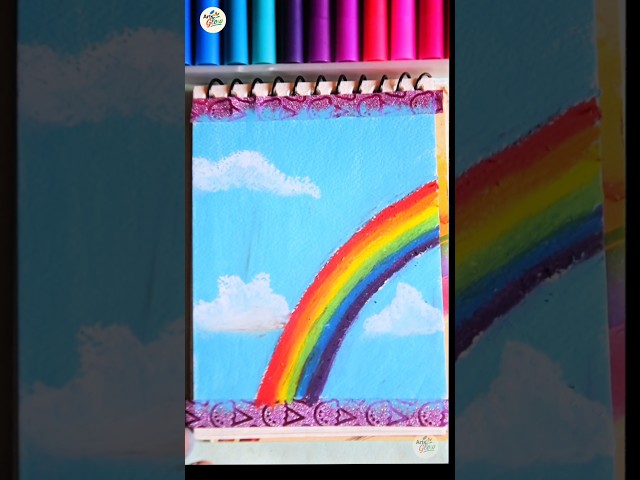 🌈 Easy Rainbow Drawing Tutorial for Beginners | Colorful Sky Art 🎨#shorts