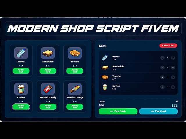 Shop script with Modern UI & Animations Fivem | Qbcore/Esx/Qbox | LegitMkZ