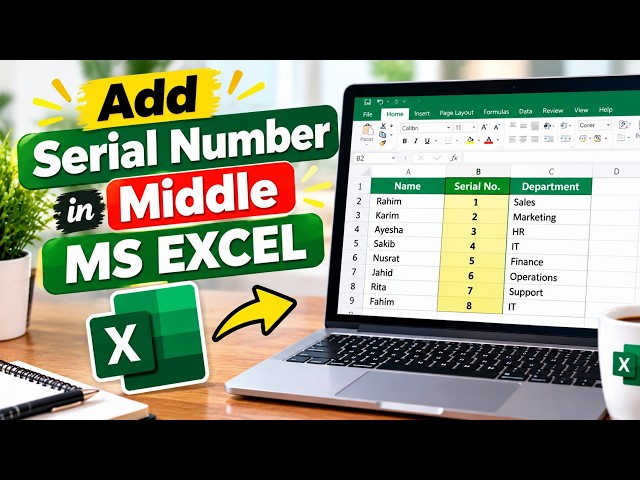 How to Align Serial Numbers in the Center of Name List in MS Excel