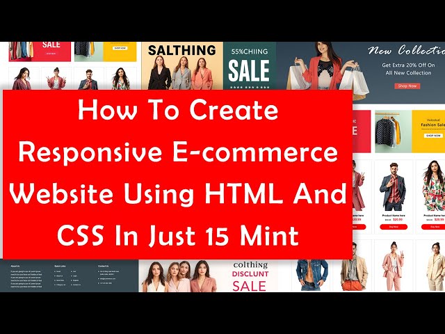 How To Create Ecommerce Website Using HTML And CSS | Responsive Ecommerce Website Using HTML And CSS