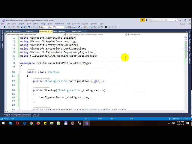 Using FullCalendar in ASP.NET Core Razor Pages and Entity Framework Core