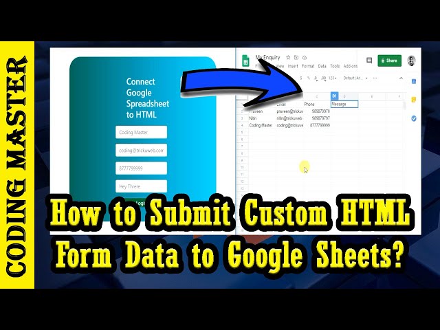 How to Submit Custom HTML Form Data to Google Sheets? (With Full Source Code)