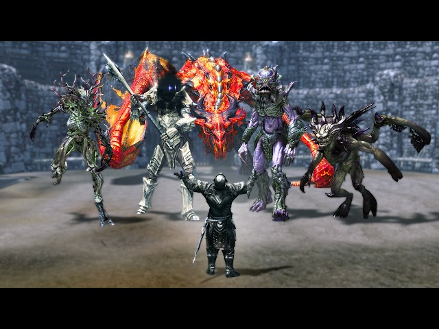 The Ebony Warrior VS The Skyrim Arena! (Dragons, Monsters, Factions, Bosses + more)