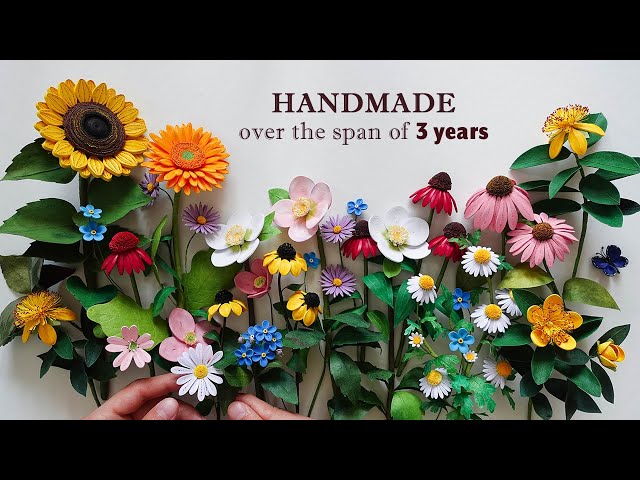I put together my biggest paper quilling artwork! 💚 Floral Art Frame