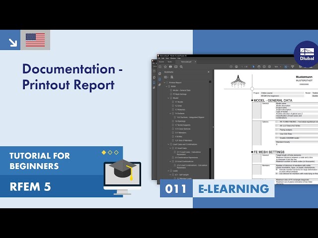 RFEM 5 Tutorial for Beginners | 011 Documentation - Printout Report