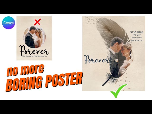 How to Design a Romantic Feather Photo Masking Poster in Canva