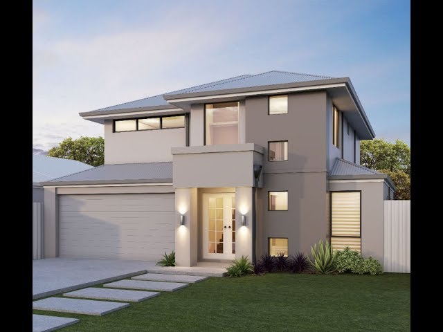 Two storey house design with 4 bedroom and 2 garage include interior designs