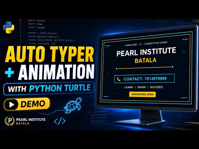 Python Turtle Auto Typer + Animation Demo | Amazing Python Project for Beginners #python