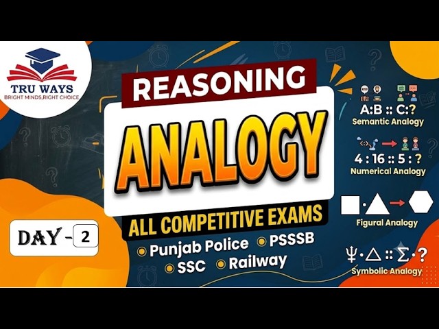 Analogy (Day-2) | Reasoning Special | Theory + MCQs - PSSSB, Punjab Police & All Exams