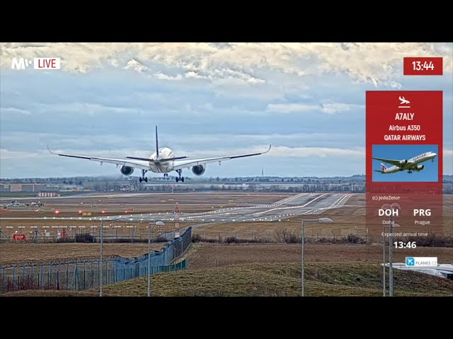 Qatar Airbus A350-900 For The First Time in Prague