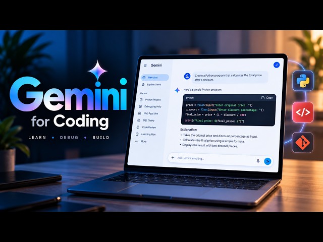 Google Gemini for Coding Tutorial | Learn to Code, Debug & Build with AI
