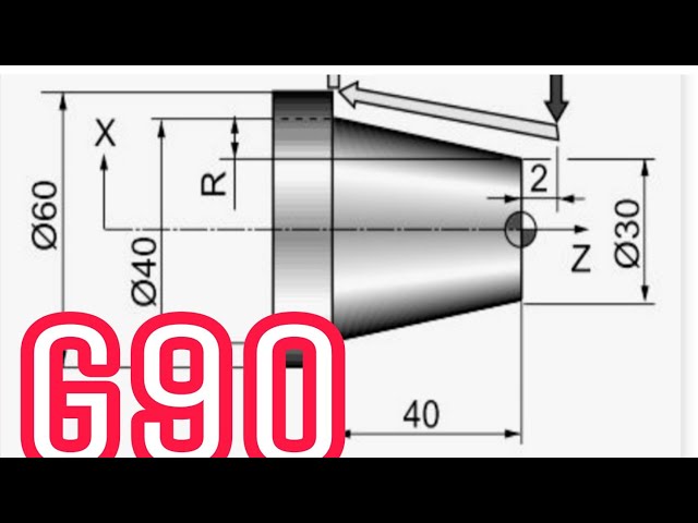 Taper turning with G90 cycle in hindi / knowledge Tv