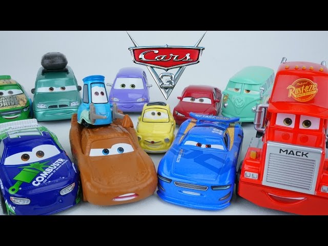 CARS 3 MOVIE DIECASTS FUNNY CHESTER WHIPPLEFILTER MUDDY BRITCHES OCTANE GAIN MACK TRUCK RACER