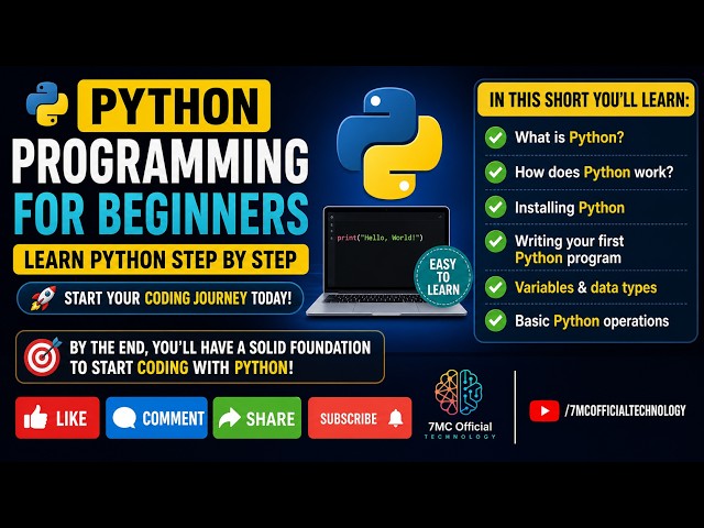 Python Programming for Beginners   Learn Python Step by Step