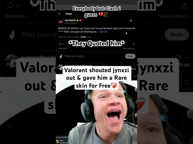 Jynxzi gets a Free gift from Valorant after playing for 1h❤️ #jynxzi #valorant #tweet #free #gift