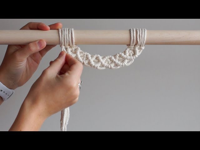 DIY Macrame Wall Hanging - Layering Your Work (Semi-Circle Pattern Attached to Dowel)