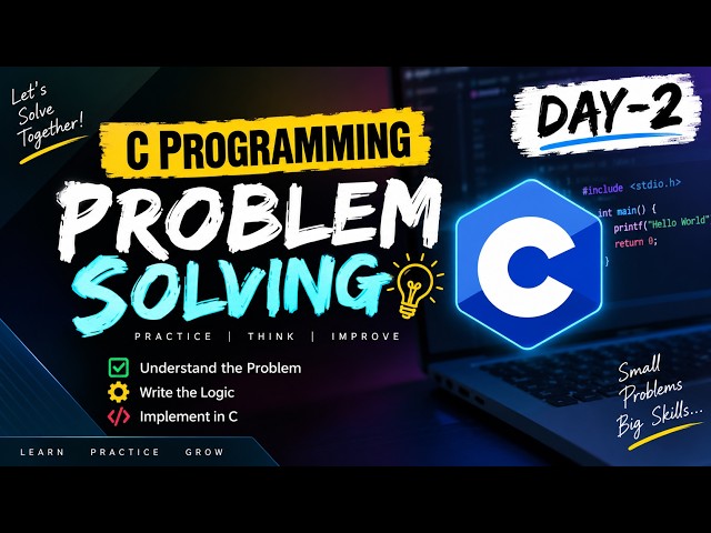 C Programming Day 2 🔥 | Problem Solving in C | Beginner to Advanced | Learn C Programming