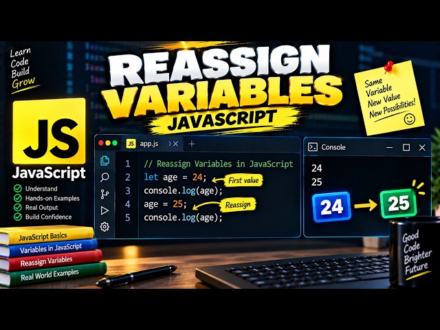Variable Reassignment in JavaScript | JavaScript for Beginners #6
