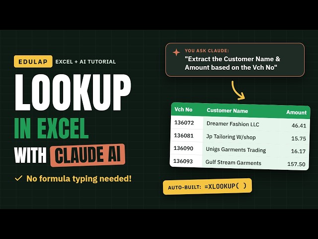How to Do a Lookup in Excel Using Claude AI | No Formula Needed | XLOOKUP Made Easy