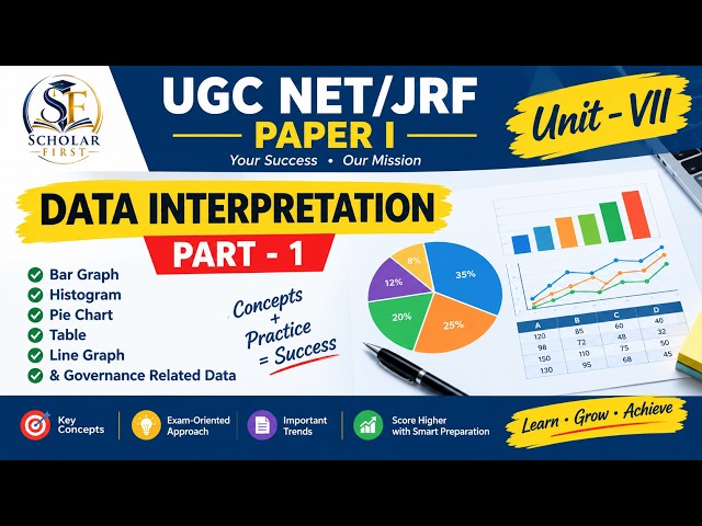 Master Class: Paper I- Unit VII: Data Interpretation I UGC-NET Examination I Scholar First Institute