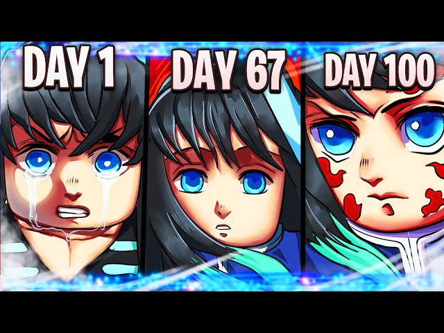 Spending 100 Days As MUCHIRO Tokito In PROJECT SLAYERS...