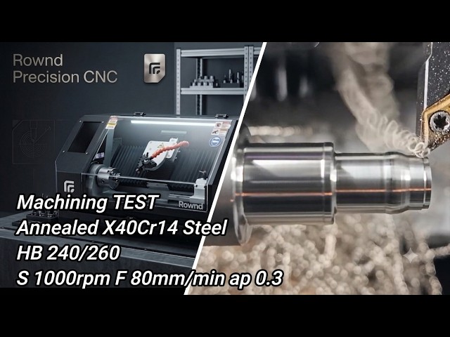 Rownd Desktop CNC Machining TEST Steel X40Cr14 AnnealedHB 240/260S 1000rpm F 80mm/min ap 0.3 2X