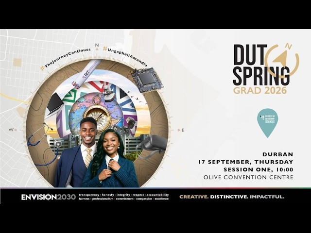 DUT Spring Graduation 2026 – Management Sciences - Durban – Wednesday 17 September 2026, 10:00