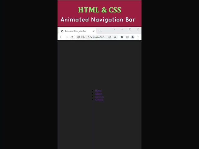 Navbar Animation | HTML & CSS | Web Design | #shorts  #frontend