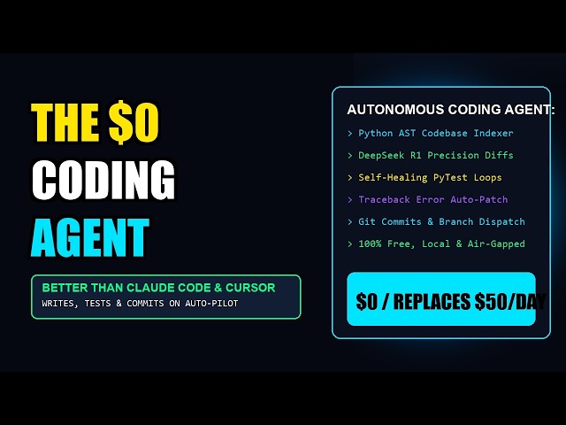 Build an Autonomous AI Coding Agent in Python for $0 (Replaces $50/Day Claude Code & Cursor)