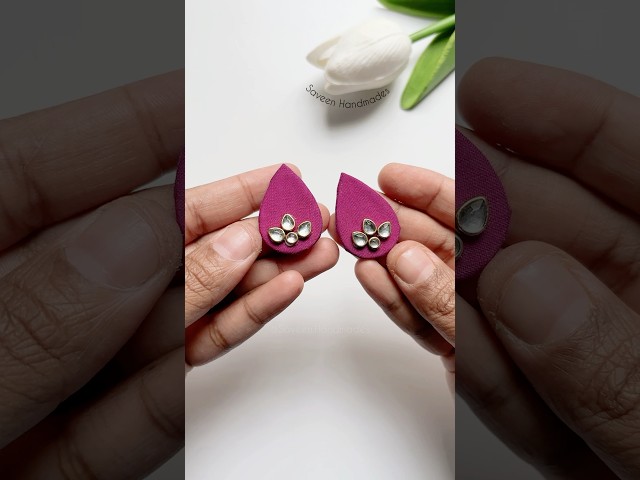 New Fabric Earrings design making #shorts #handmadejewellery #jewellerycraft #fabricjewellery