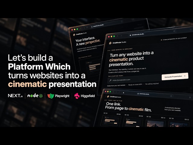 Let's build a Platform which can turn any website into a cinematic presentation | Higgsfield API