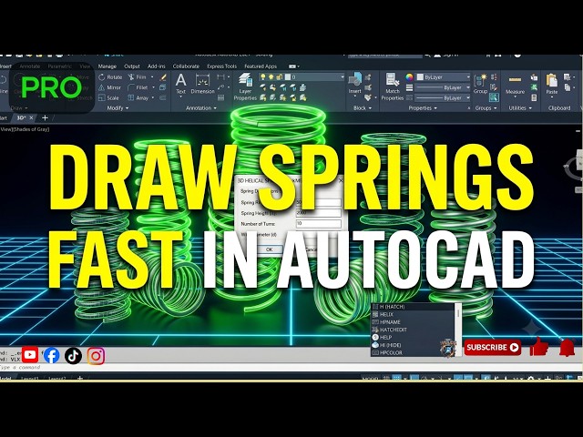 HOW TO DRAW 3D SPRINGS EXTREMELY FAST IN AUTOCAD USING LISP 🚀| Rio Welds