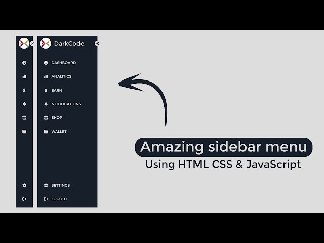 Amazing Sidebar Menu Using HTML  CSS & Javascript