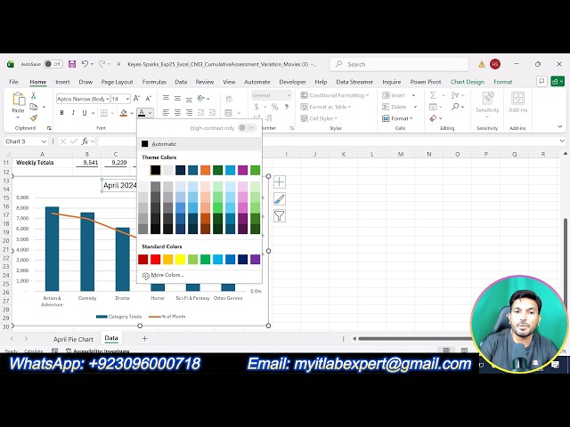 Exp25_Excel_Ch03_CumulativeAssessment_Variation_Movies | Excel Chapter 3: Grader Cumulative Movies