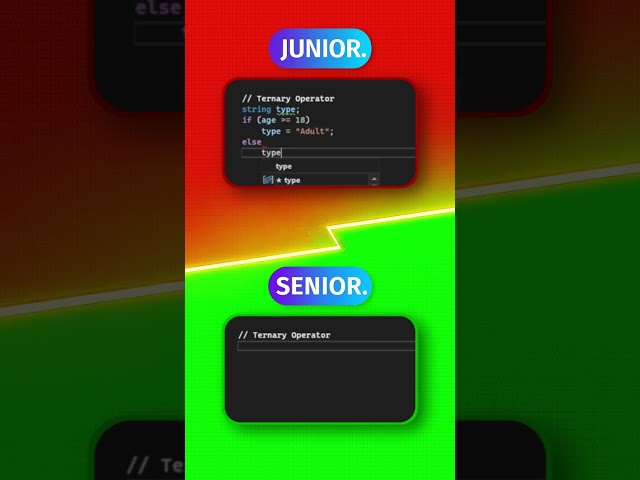 Junior vs. Senior in C# - Ternary Operator 🚀