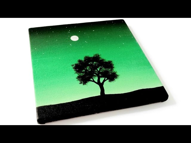 Easy Canvas Painting With Three Colors of Acrylic Paint Step By Step