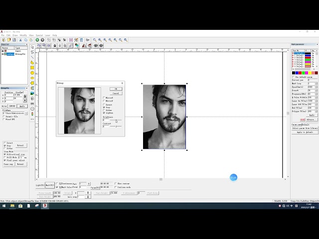 EZCAD2 Tutorials: bitmap picture photo laser engraving on gold silver brass  steel brass for jewelry