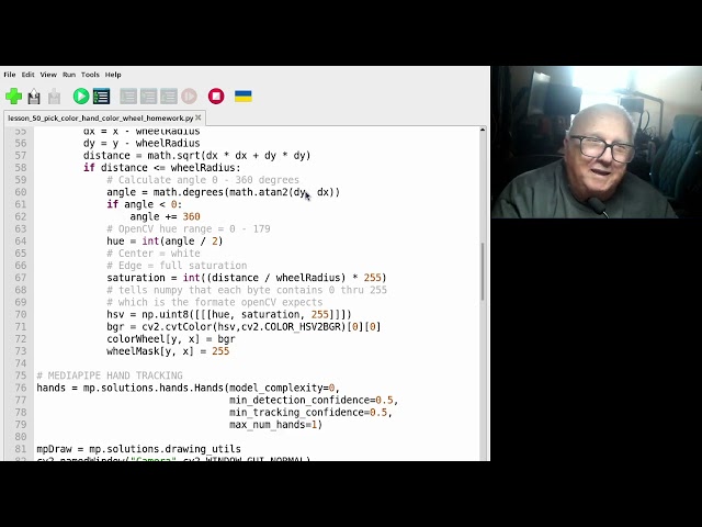 AI on the edge using a finger to select color from a color wheel.