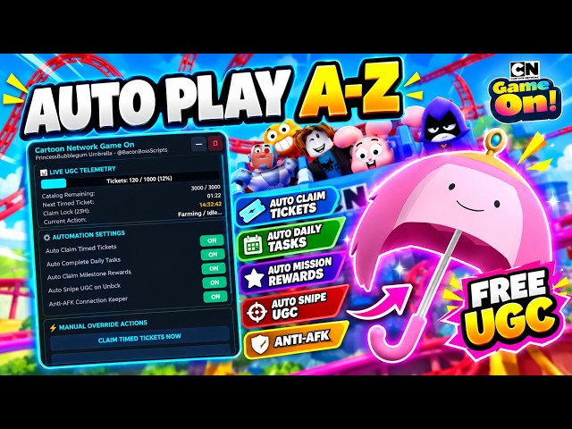 [FREE UGC] Cartoon Network Game On OP SCRIPT (AUTO PLAY A - Z) | *PASTEBIN*