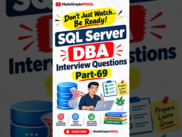 SQL Server Interview Questions | #learnsql #databaseconcepts #sql #coding |  @MadeSimpleMSSQL ​