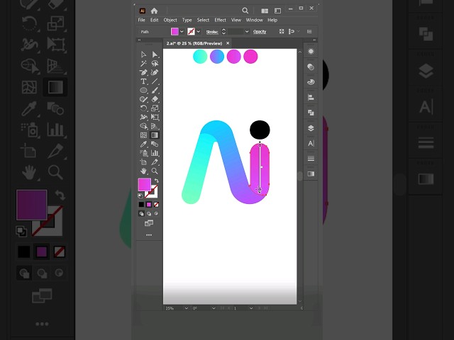 Gradient Logo Design 60 Second Illustrator Tutorial #logodesign #illustrator #graphicdesign